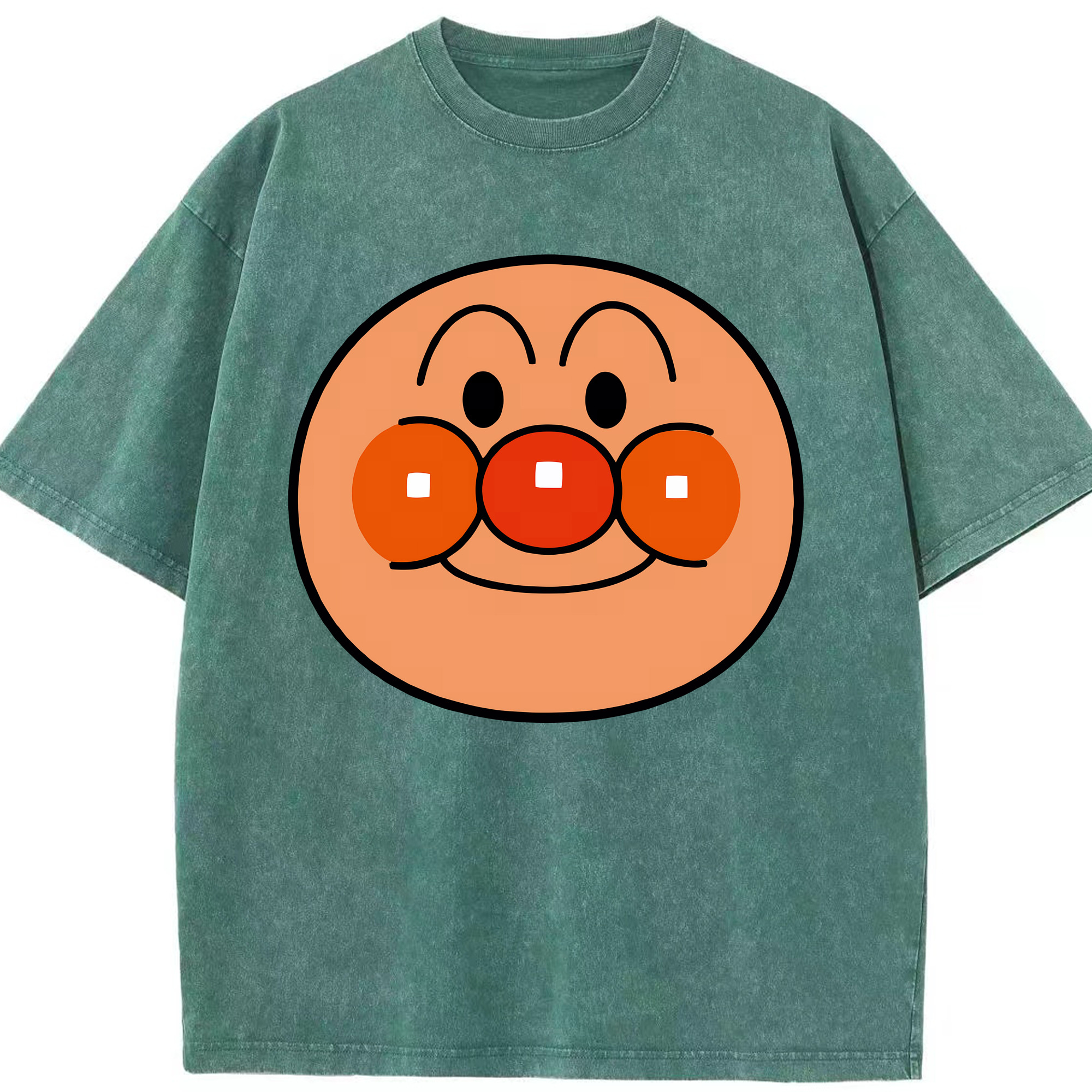 （画像用） アンパンマン Anpanman 綿100% ヴィンテージ風 半袖Tシャツ（フロントプリント）